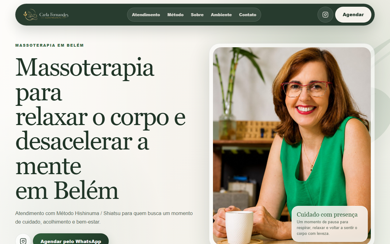 Preview do site Carla Massoterapeuta